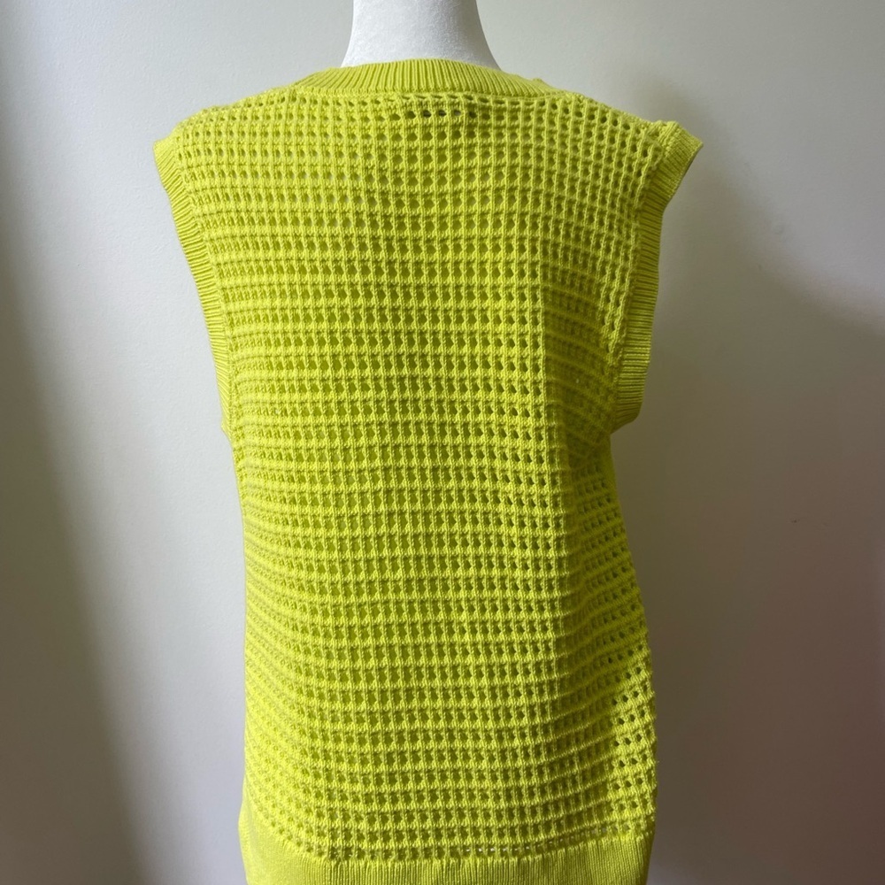 VARLEY Darin Longline Knit Tank Neon Green Yellow Size XL Cotton Summer - Picture 5 of 10